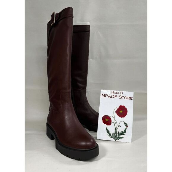 COACH Women's Lilli Buckled Strap Block Heel Riding Boots - Walnut 9B - Picture 1 of 8
